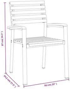 Conj. jantar p/ jardim 9 pcs madeira de acácia maciça e metal