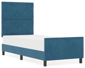 Estrutura de Cama de Veludo Azul Escuro vidaXL 80x200 cm
