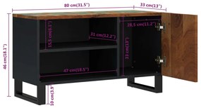 Móvel de TV 80x33x46 cm madeira recuperada/derivados madeira