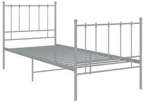 Estrutura de cama 100x200 cm metal cinzento