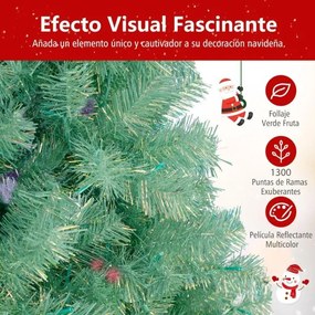 Árvore de Natal pré-iluminada de 225 cm artificial com 1300 pontas de ramos 550 luzes LED brancas quentes 8 modos Suporte verde