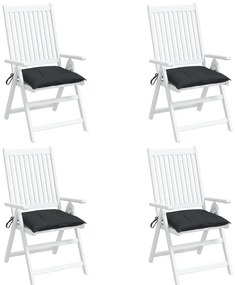 Almofadões de cadeira 4 pcs 40x40x7 cm tecido oxford preto