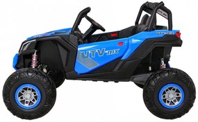 Buggy elétrico para Crianças 24V 4x4 2 Lugares UTV-MX Rodas de EVA, Assento de couro Azul