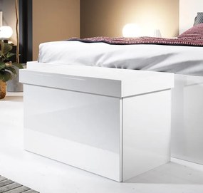 Baú/Sapateira com Gaveta BRAGA - 75X44X46 cm - Branco Brilhante - Desi