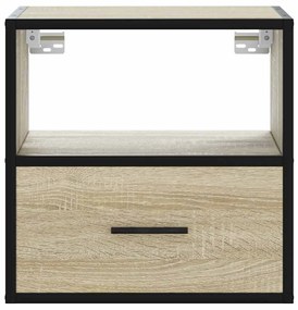 Mesas de cabeceira de parede 2 pcs 40x31x39,5cm carvalho sonoma