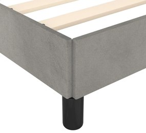 Estrutura de cama sem colchão 140x200 cm veludo cinzento-claro