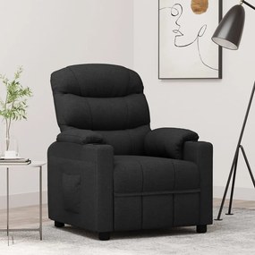 vidaXL Poltrona reclinável tecido preto