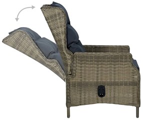 3 pcs conjunto de jantar para jardim castanho
