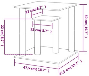 Postes arranhadores p/ gatos com plataformas 50 cm cinza-escuro