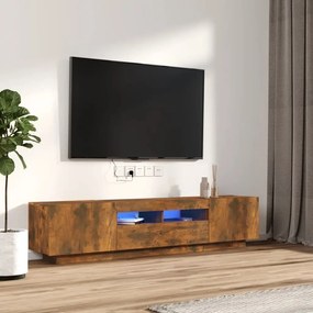 3120167 vidaXL Conjunto móveis de TV 2pcs c/ LEDs madeira carvalho fumado