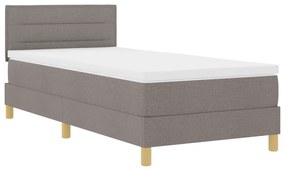 Cama Box Spring com Colchão Taupe 100x200 cm Tecido