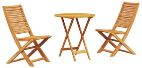 Conjunto de Móveis de Exterior Manual 3 pcs 70 x 70 x 75 cm