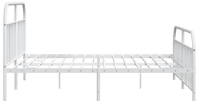 Estrutura de cama com cabeceira e pés 193x203 cm metal branco