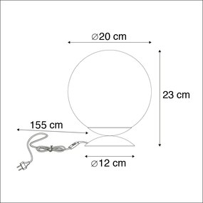 Candeeiro de mesa Art Deco preto com vidro fumê - Pallon Art Deco
