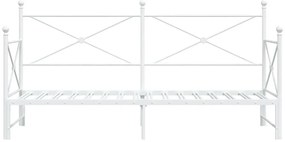 Cama de dia com gavetão sem colchão 80x200 cm aço branco