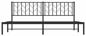 Estrutura de cama com cabeceira 193x203 cm metal preto