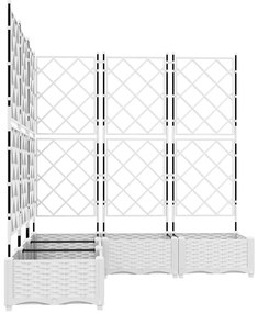 Vaso de Jardim com Treliça 5 pcs Branco 120x120x125.5 cm