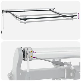 Toldo Retrátil Manual Vermelho e Branco e Antracite