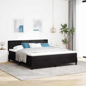 Cama Box Spring com Colchão vidaXL Preto Super King Veludo
