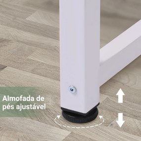 HOMCOM Secretária Moderna Mesa de Estudo com Estrutura de Aço e Pés Aj