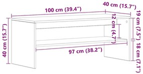 Móvel p/ TV 100x40x40 cm derivados de madeira cinzento cimento