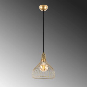 Candeeiro de Teto Cafu – Dourado Brilhante – 25 x 25 x 123 cm