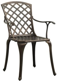 Cadeiras de jardim 4 pcs alumínio fundido bronze