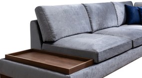 Sofá de Canto Tulip – Cinzento Escuro – 313 x 193 cm