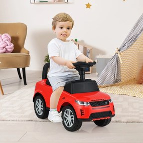 Andarilho para crianças forma de carro de 12 a 36 meses com buzina, sons e espaço para guardar Brinquedo para sentar e deslizar Vermelho