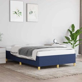 Estrutura de cama sem colchão 120x190 cm tecido azul