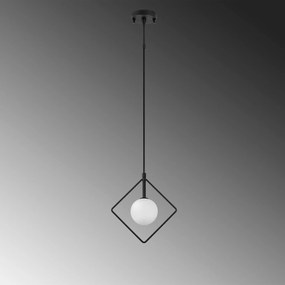 Candeeiro Suspenso Geometri – Preto e Branco – 24 x 12 cm