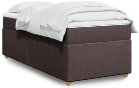 Cama com molas/colchão 90x190 cm tecido castanho-escuro