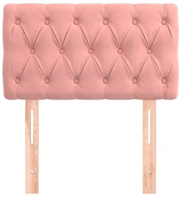 Cabeceira de cama veludo 80x7x78/88 cm rosa