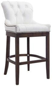 Banco de bar Lakewood em couro verdadeiro 55 x 109 x 57 cm Branco