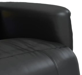 Cadeira massagens reclinável c/apoio pés couro artificial preto