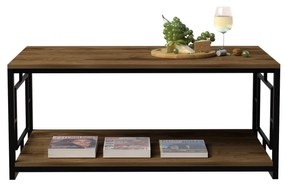 Mesa de Centro Kelvin – Nogueira/Preto – 120x50x60 cm