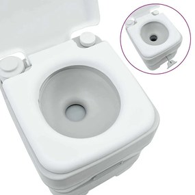 Vaso Sanitário Portátil vidaXL Cinza e Branco Plástico 20 L