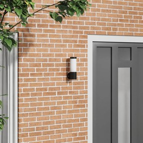 Luminária de Parede Externa vidaXL Preta em Aço Inoxidável IP44
