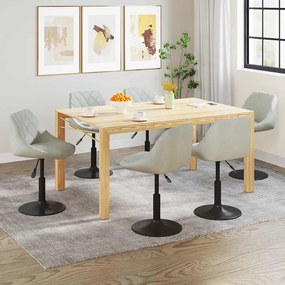 vidaXL Cadeiras de jantar giratórias 6 pcs veludo cinzento-claro