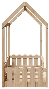 Cama infantil formato casa 70x140 cm madeira de pinho maciça