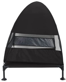 Cama Elevada para Cachorro com Toldo Removível Preto XL Aço