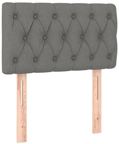 Cama com molas/colchão 80x200 cm tecido cinzento-escuro