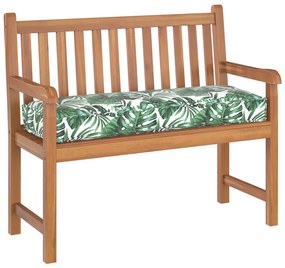 vidaXL Almofada de palete para banco Padrão de folhas 120 x 40 x 8 cm