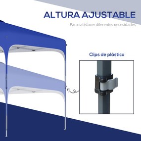 Outsunny Tenda Dobrável 2,5x2,5x2,68cm Tenda de Jardim com Proteção UV