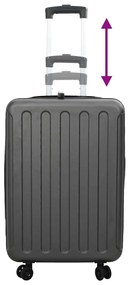 Mala Dobrável Casco Duro 24'' Cinza Escura 43x27x66 cm ABS
