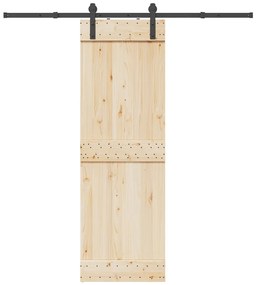Kit de ferragens para porta deslizante 200 cm aço preto