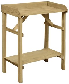 45302 vidaXL Mesa p/ vaso/floreira de jardim 75x40x90 cm pinho impregnado