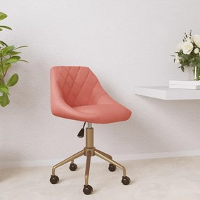 vidaXL Cadeira de jantar giratória veludo rosa