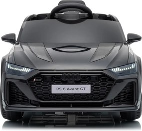 Carro elétrico para Crianças 12V 4x4 Audi RS6 Avant GT Rodas de espuma EVA, Assento Couro ecológico Preto
