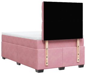 Cama boxspring com colchão 120x190 cm veludo rosa